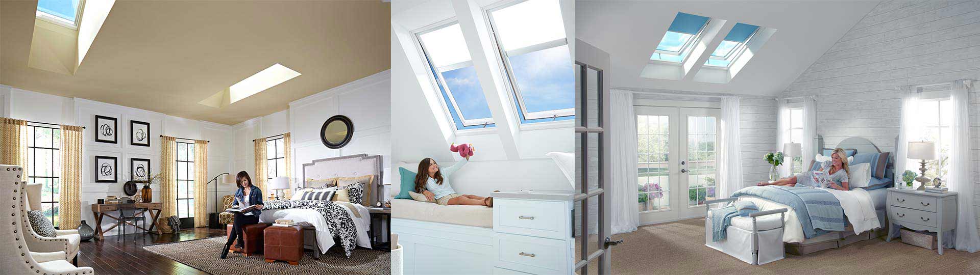 Skylights in bedrooms.