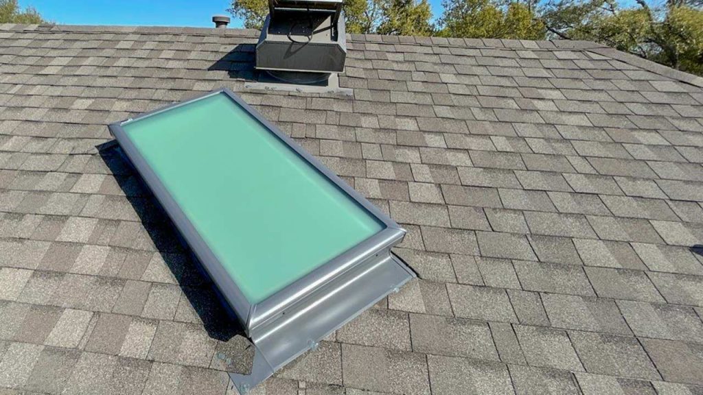 The skylight replacement is complete.