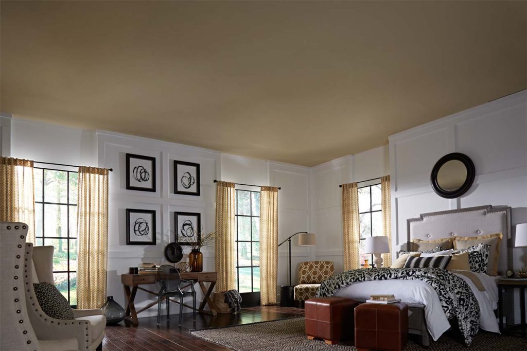 A bedroom without skylights.