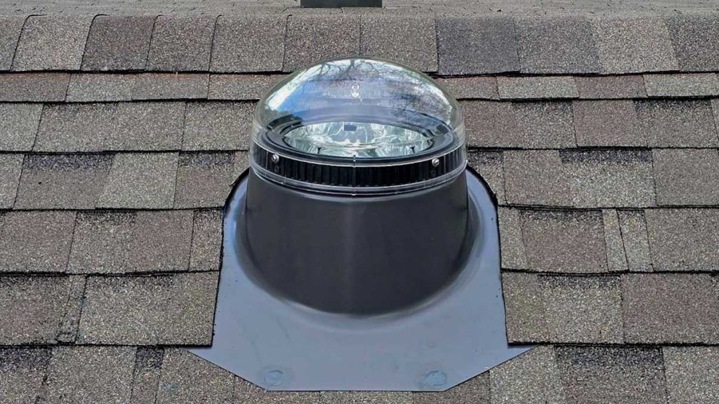 The complted Velux Sun Tunnel instalation.