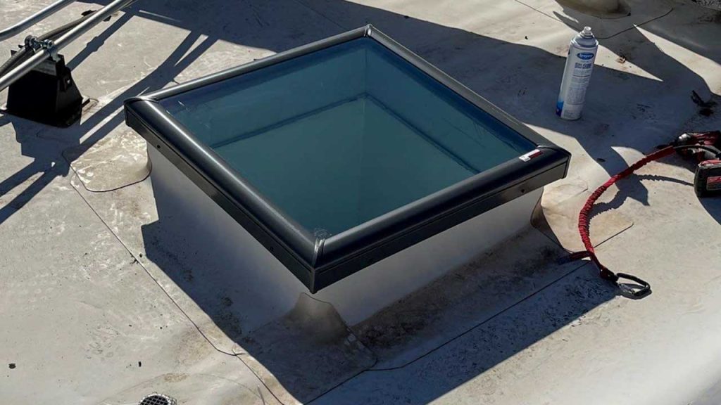 A curb mounted skylight.