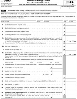 IRS Form 5695 for Residential Energy Credits.