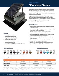 Attic Breeze Gen3 SFA Model Series product specification sheet.